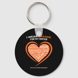 Llavero Regalo Ms Apparel Naranja Hermana Esclerosis múlti