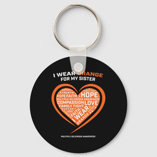 Llavero Regalo Ms Apparel Naranja Hermana Esclerosis múlti (Anverso)