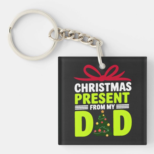 Llavero Regalo navideño de diseño de arte digital de mi pa (Frente)