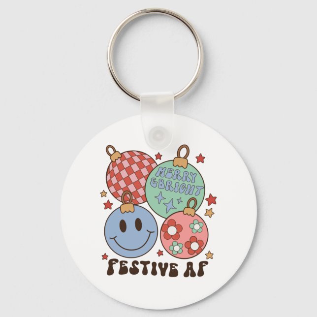 Llavero Regalo navideño Festividad Feliz y Brillante AF (Anverso)