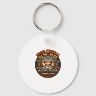 Llavero Regalo para amante de gatos DJ Festival de Música 