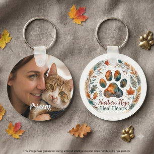 Llavero Regalo para amante de mascotas otoño Huella de gar