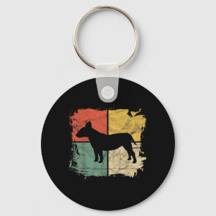 Llavero Regalo para dueño de Bull Terrier Retro Cuadrado P