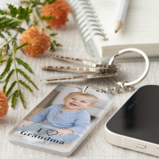 Llavero Regalo para la abuela con foto y texto personaliza