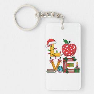 Llavero Regalo para maestros Lápiz de amor Manzanas Libr