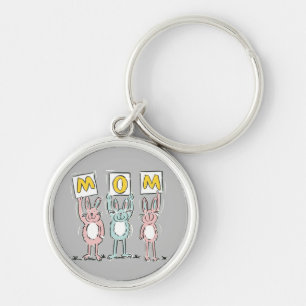 Llavero Regalo para mamá divertido diseño de conejos
