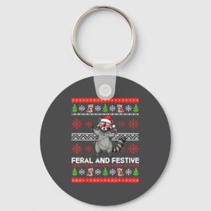 Llavero Regalo Para Mapache Feral Festivo Feo