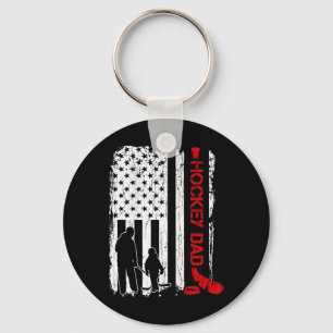 Llavero Regalo para padre de hockey bandera americana de h
