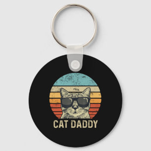 Llavero Regalo para Papá Gato Retro Gafas de Sol Gato Fria