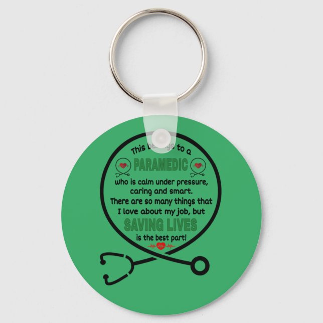 Llavero Regalo paramédico. Esto Pertenece A Un Paramédico (Anverso)
