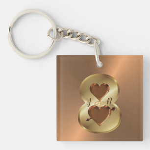 Llavero Regalo personalizado de aniversario de bronce núme