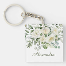 Regalo personalizado de flores blancas para dama d