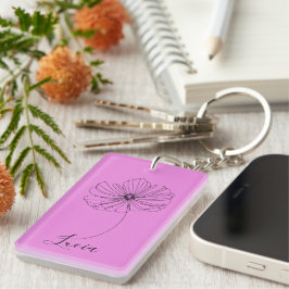 Llavero Regalo personalizado de flores de nacimiento de co