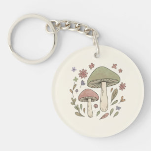 Llavero Regalo personalizado de hongos florales Cottagecor