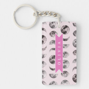 Llavero Regalo Personalizado de Nombre Celestial con Fases