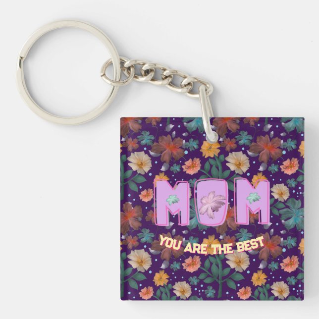 Llavero Regalo personalizado del día de la madre lumbar (Frente)