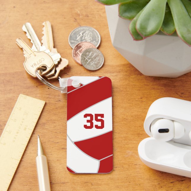 Llavero regalo personalizado del equipo de voleibol rojo (Escritorio )
