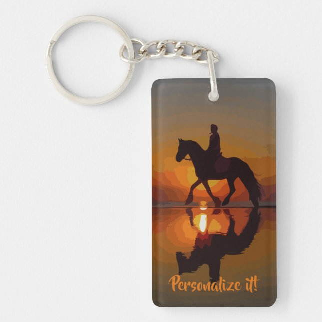 Llavero Regalo personalizado para el montar a caballo del (Frente)