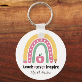 Llavero Regalo Personalizado para Maestro Enseña Amar Insp