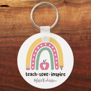 Llavero Regalo Personalizado para Maestro Enseña Amar Insp