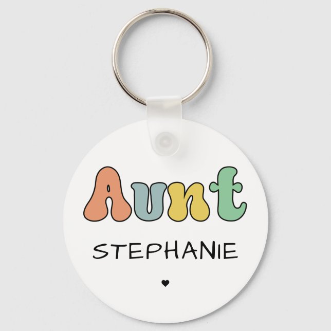 Llavero Regalo personalizado tía Retro | Tía Personalizada (Anverso)