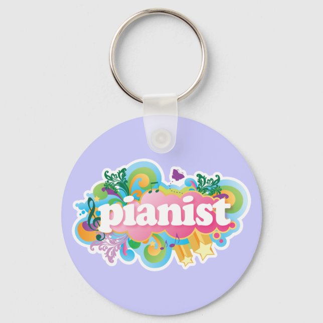 Llavero Regalo Pianista Retro Piano (Anverso)