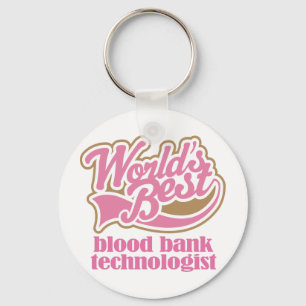 Llavero Regalo rosado de técnico de banco de sangre