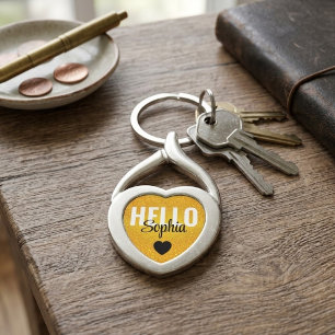 Llavero Regalo único con corazón de oro y nombre personali