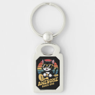 Llavero Regalo vintage de ukelele para amante de gatos en