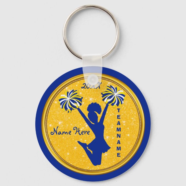 Llavero Regalos baratos azules y de oro para favores de vi (Anverso)