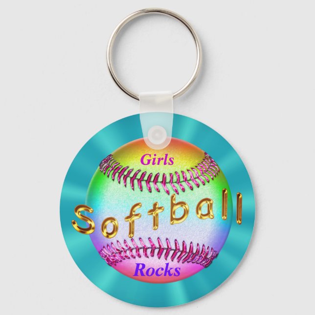 Llavero Regalos baratos de Softball para Chicas, bolsa de  (Anverso)
