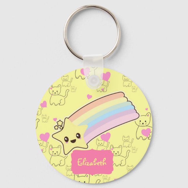 Llavero Regalos cortos con nombre para gatos para nietas (Anverso)