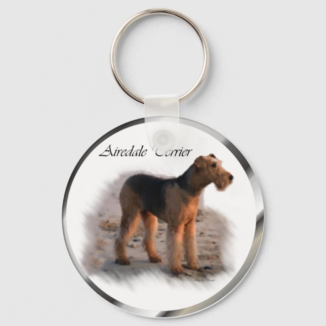 Llavero Regalos de arte de Airedale Terrier (Anverso)