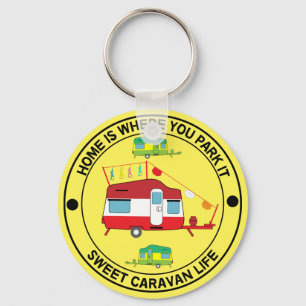Llavero Regalos de arte de caravanas - Amo mi café de cara
