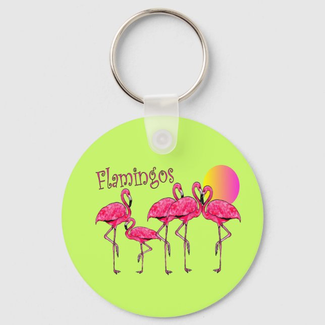 Llavero Regalos de arte de flamenco tropical (Anverso)