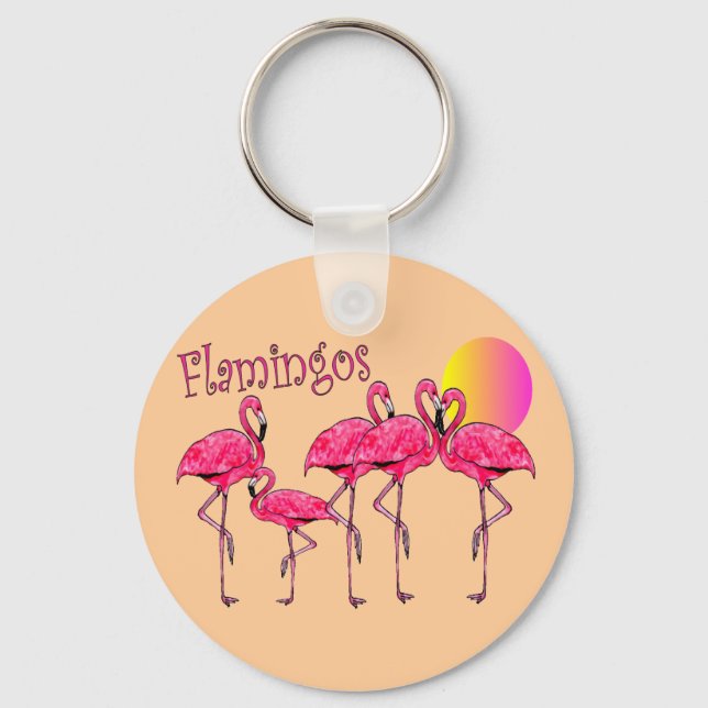 Llavero Regalos de arte de flamenco tropical (Anverso)