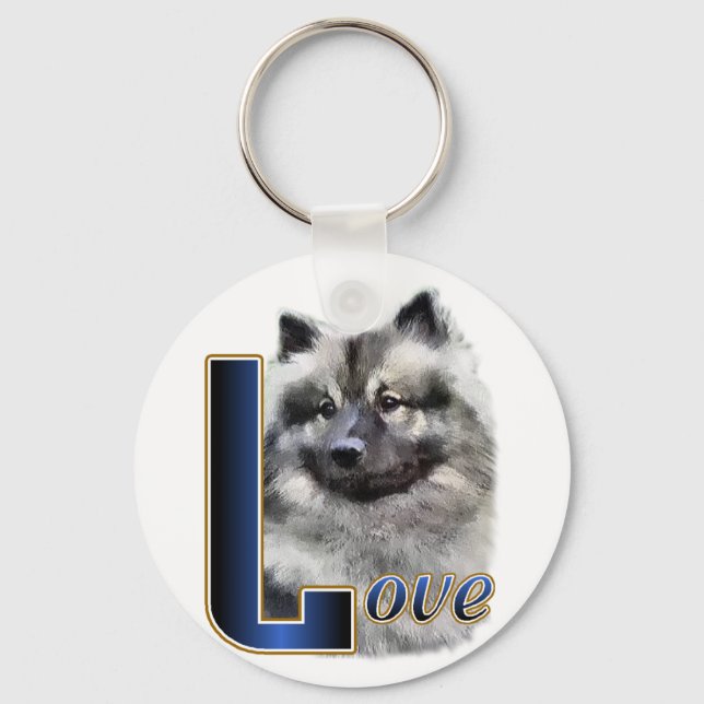 Llavero Regalos de arte de Keeshond (Anverso)