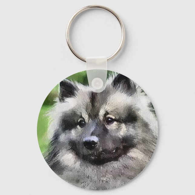 Llavero Regalos de arte de Keeshond (Anverso)
