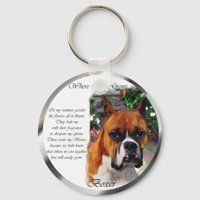 Llavero Regalos de arte de perro de Boxer (Anverso)