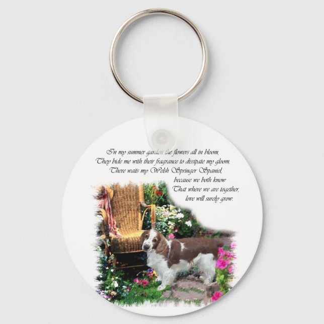 Llavero Regalos de arte de Welsh Springer Spaniel (Anverso)