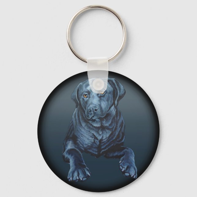 Llavero Regalos de arte para perros azules de Black Lab (Anverso)
