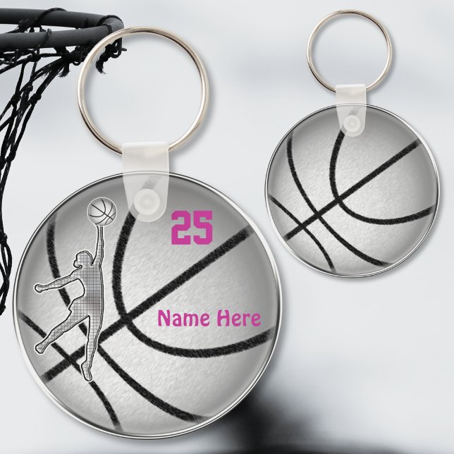 Llavero Regalos de baloncesto para el equipo de Chicas PER (Personalized Basketball Gifts for Girls. Cheap basketball gifts. Basketball party favors, keychains.)