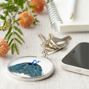 Llavero Regalos de Boda de Beso de Peacocks Vintage