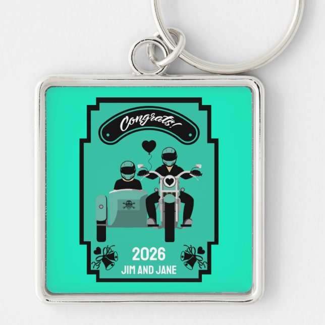 Llavero Regalos De Boda De Motocicleta Para Pareja (Frente)