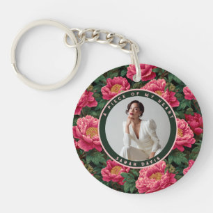 Llavero Regalos de boda elegantes peonías florales
