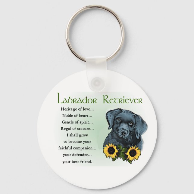 Llavero Regalos de cachorros de Labrador Negro (Anverso)