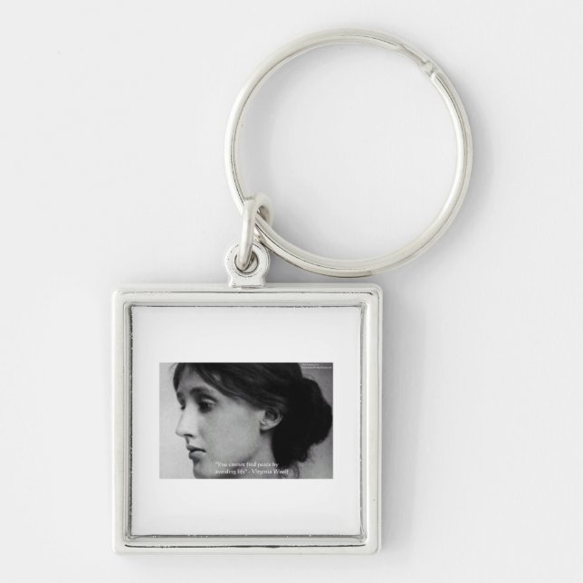 Llavero Regalos de citas de sabiduría de Virginia Woolf "E (Frente)