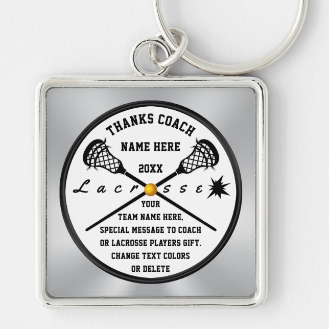 Llavero Regalos De Coach Lacrosse, Lacrosse Personalizado (Frente)