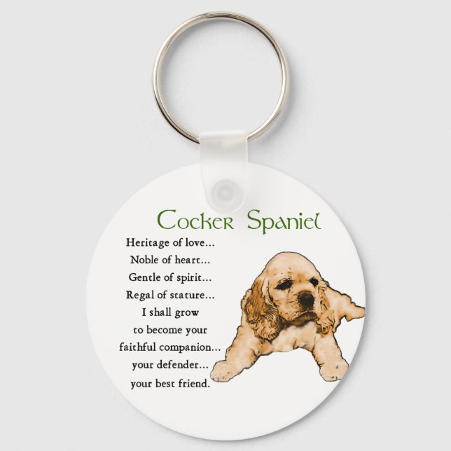 Llavero Regalos de Cocker Spaniel Lovers (Anverso)