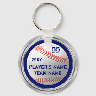 Llavero Regalos de equipos de béisbol baratos azules, blan